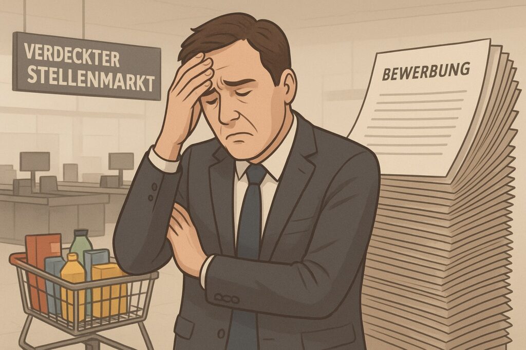 verdeckter Stellenmarkt: das Bild zeigt einen Manager auf Jobsuche. Er sollte den verdeckten Stellenmarkt nutzen und diesen mit gps-jobsearch strukturiert zur Jobsuche nutzen.